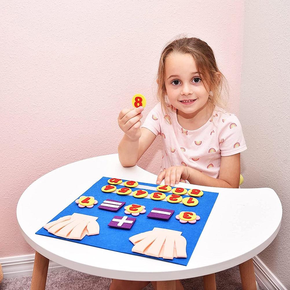 Felt Board Finger Numbers Counting Toy Numbers Felt Board for Kids Teaching Aids Kindergarten Early