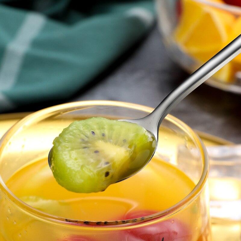 1 шт. Длинная ручка из нержавеющей стали 304, кофейная ложка, ложка для размешивания мороженого, десерта, чая, для пикника, кухонных принадлежностей, барных инструментов