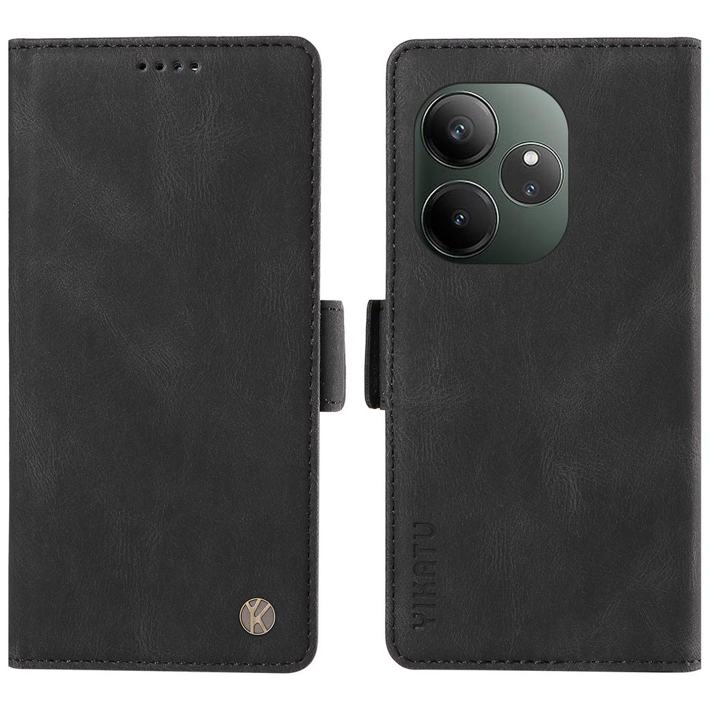 Для Realme GT 6 5G Чехол из ПУ кожи Чехол для телефона с держателем для карт Боковые магнитные застежки