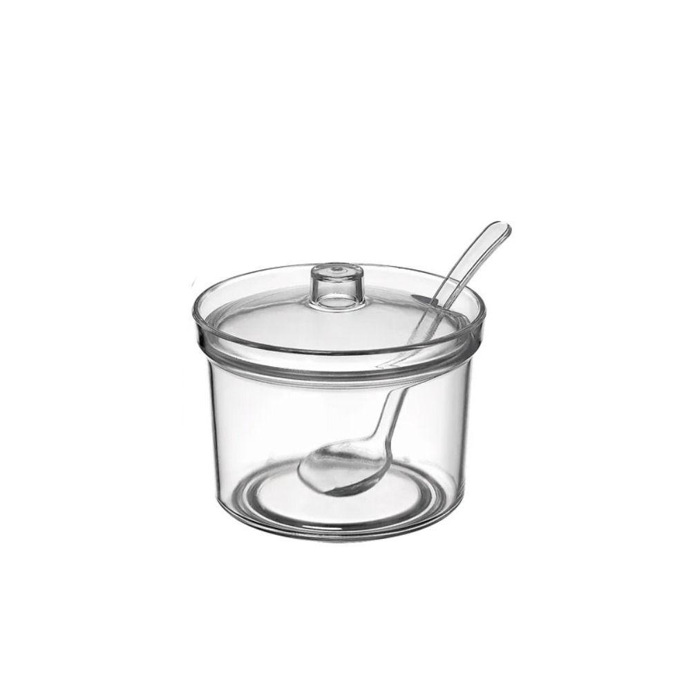 Anti-fall Acrylic Sugar Bowl Transparent Condiment Container Durable Seasoning Jar  Dining Table