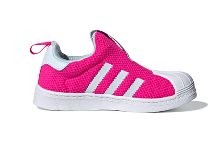 adidas Оригинальные SUPERSTAR 360 Удобные Низкие Скейтбордические Кроссовки Розово-Красные Белые Для Младенцев и Малышей FV3377