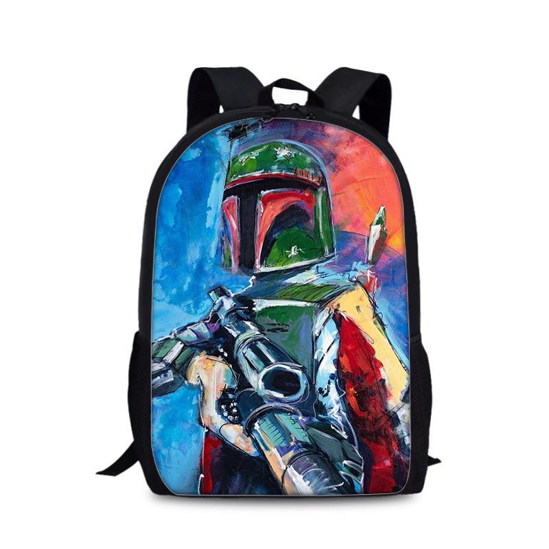 Mandalorian Grogu Double Strap Backpack For Children With Durable Nylon Material