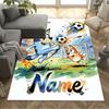 Bluey's Christmas Adventure Customize Your Name Floor Rug Office Rug Suitable for Study room Decorate room Entryway Foyer Anti-slip Rug