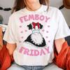 Новая футболка Femboy Tees Женская забавная футболка Харадзюку Женская графическая одежда от дизайнера комиксов Летняя одежда Белые топы с коротким рукавом