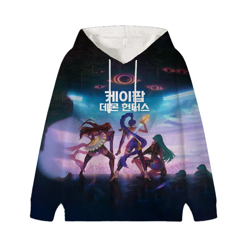 Толстовка Demon Hunters Zoey Rumi Mira KPop Huntrix Girl Детская толстовка Детская Саджа Мальчики Пуловер Харадзюку Осень Зима Топы