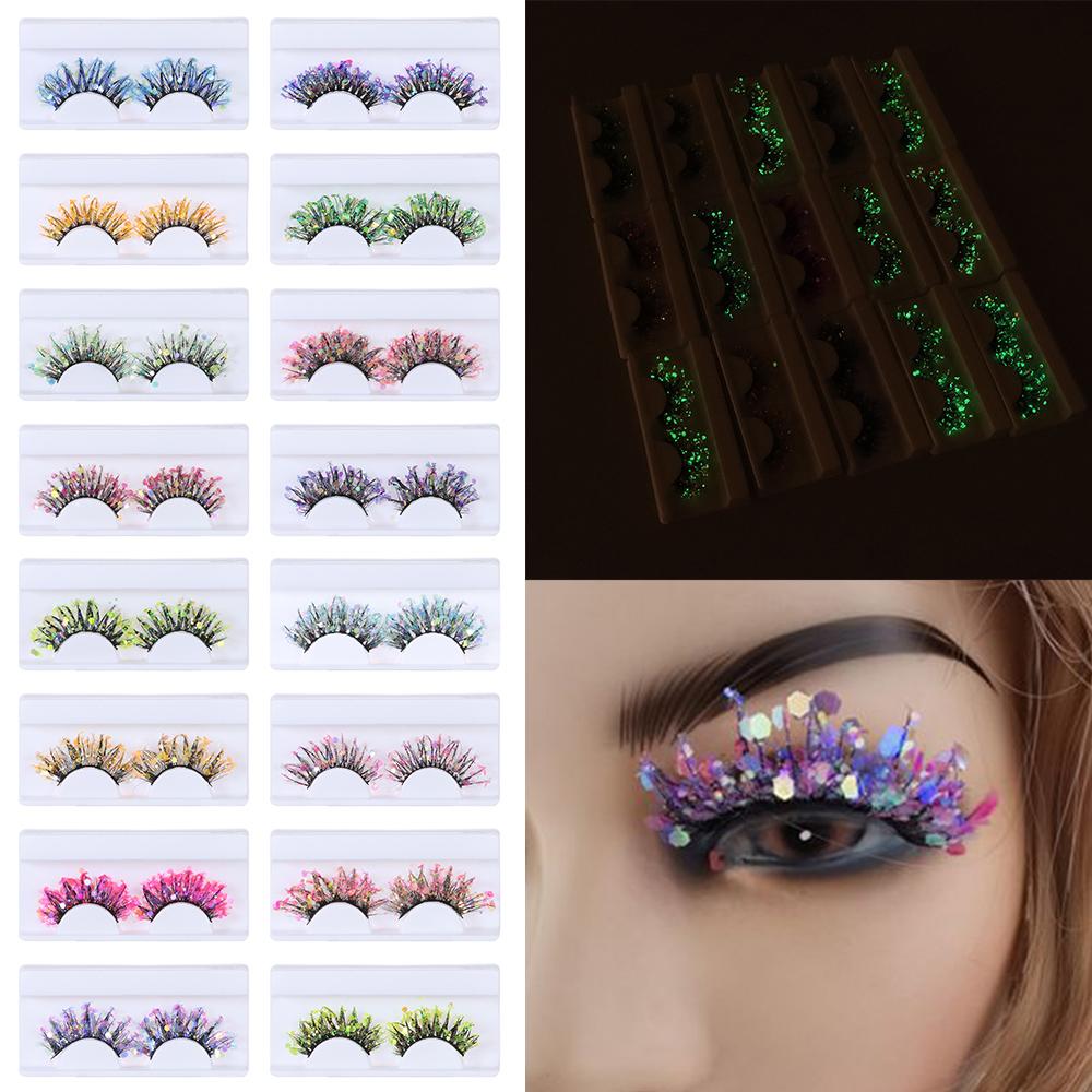 Sequins Eye Lashes Eyelashes Fluffy Dramatic False Eyelashes 3D Mink Lashes 25mm Luminous