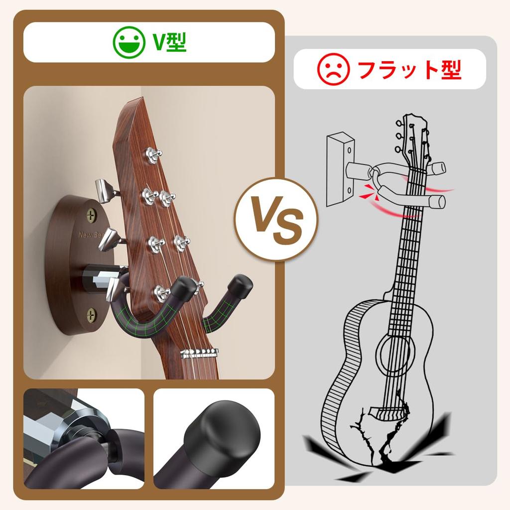 Guitar Hanger, Wall Hanging, Guitar Hook, Stable, Space Saving, Guitar Holder, Easy To Install, Suitable for Guitar, Bass, Ukulele and Other Musical