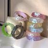 Wave Jelly Color Wide Bracelet Bohemian Retro  Hand Ring Exaggerated Glitter Acrylic Bangle  Girls