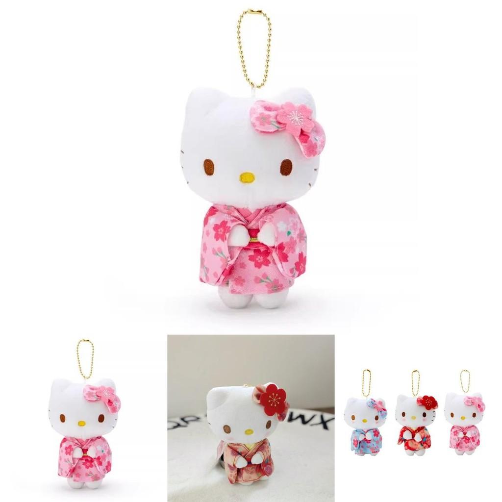 Очаровательный брелок-плюшевая кукла Hello Kitty с дизайном в японском кимоно, в нескольких цветах