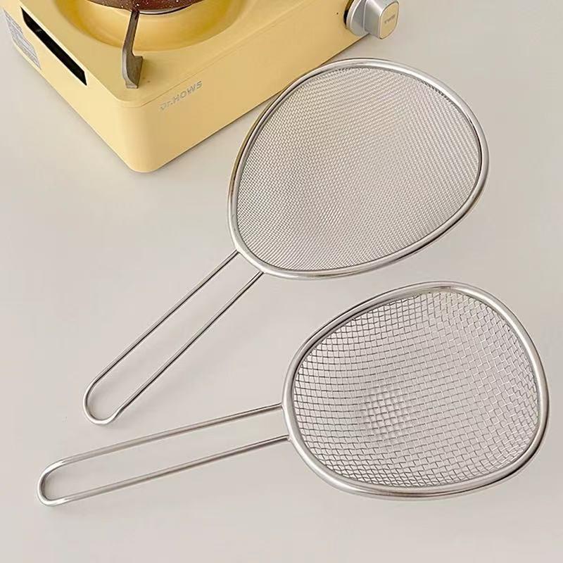 Stainless Steel Mesh Strainer Fine Mesh Durable Handle For Home Kitchen Noodle Frying Draining