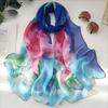 Pretty Gradient Rose Women Foulard Elegant Chiffon Georgette Bandana Scarf Summer Beach Travel Sun Protection