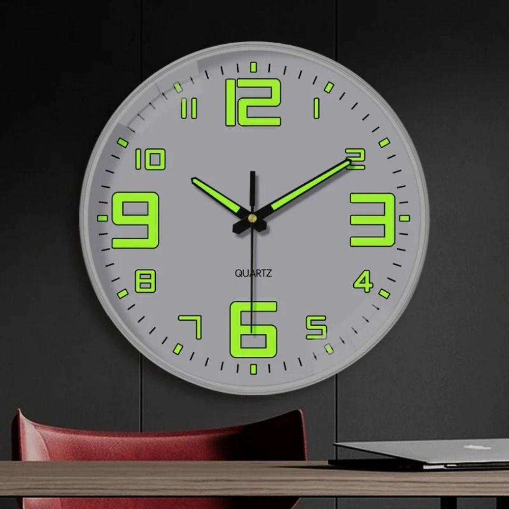 Plastic Luminous Wall Clock Silent Digital Clock Wall Decoration Quartz Wall Clock Office