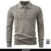 2025 Autumn Winter Thermal Comfort Mens Polo Sweater Solid Stripe Long Sleeve Slim Fit Sweater Men