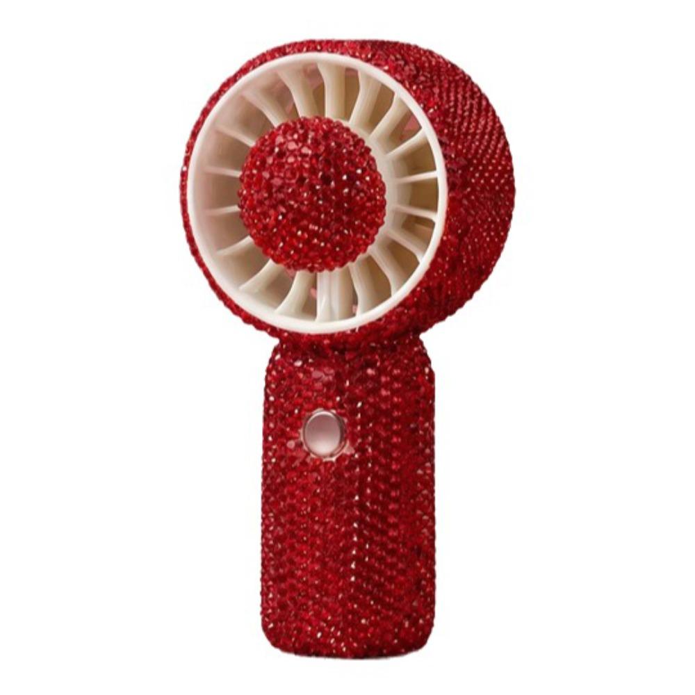 Sparkling Rhinestone Handheld Fan Long-Lasting Portable Hand Fan Personal Electric Fan Travel Use