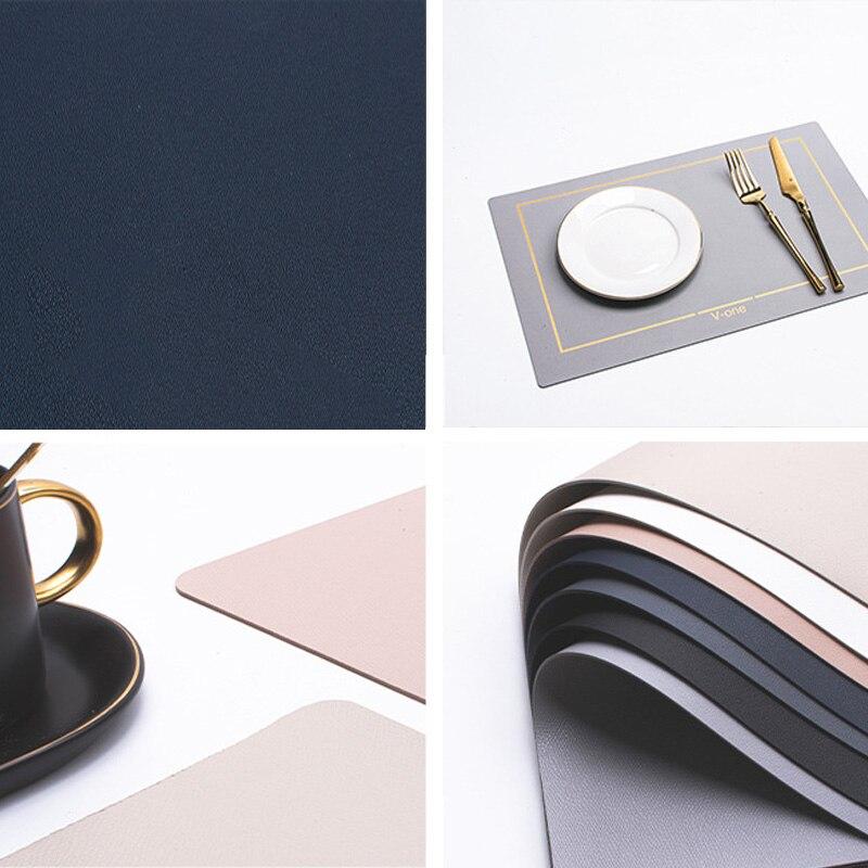 2/6 шт., коврик из искусственной кожи, салфетки для стола, водонепроницаемая нескользящая салфетка для посуды, посуда, кухонные аксессуары