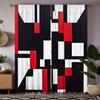 2 шт. HD цифровые черно-бело-красные абстрактные геометрические шторы для украшения дома, стиль, украшение гостиной, спальни, Rodd