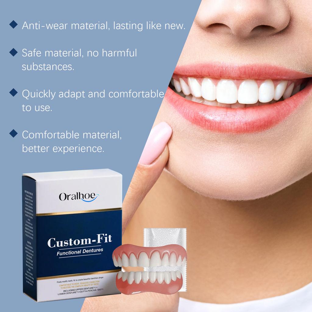 Denture Silicone Kit Orthodontic Fake Tooth Improve Tooth Loss Narrow Gap Upper Lower Veneers False Teeth Braces Fake Tooth Care
