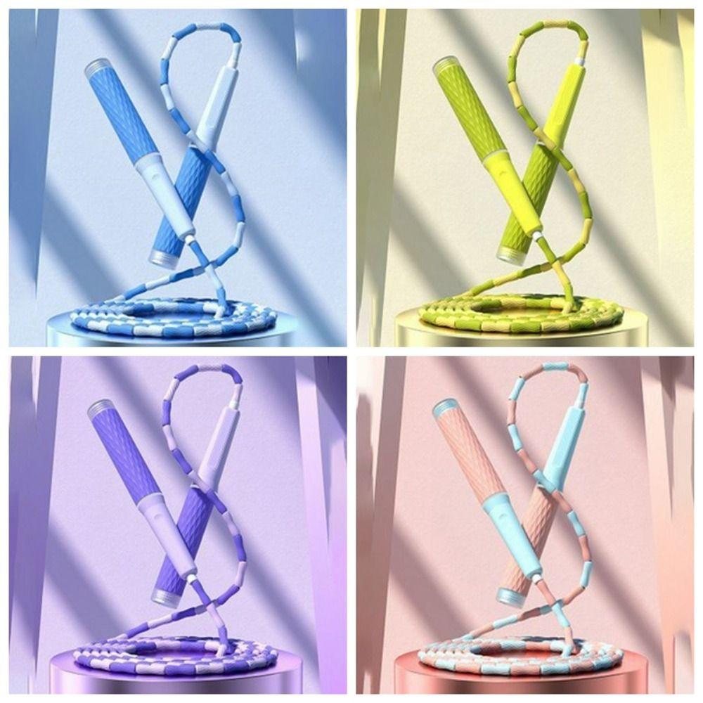 Регулируемая мягкая скакалка с бусинами, сильная гибкость, сегментированная фитнес-скакалка для домашних упражнений