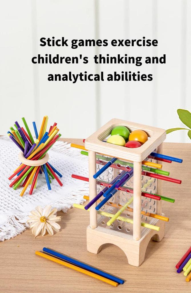 Montessori Wooden Pegging & Throwing Game: Color Recognition & Parent-Child Interaction Toy