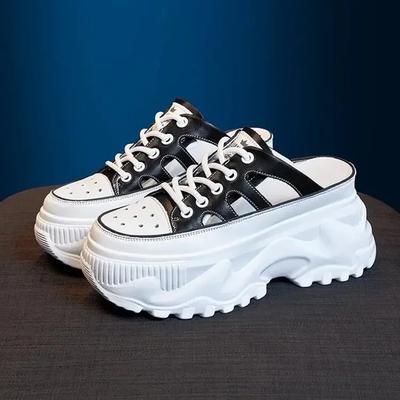 Женские повседневные модные летние тапочки 2024 года, новые полутапочки с толстой подошвой, ленивые туфли, сандалии, мокасины, украшения для обуви