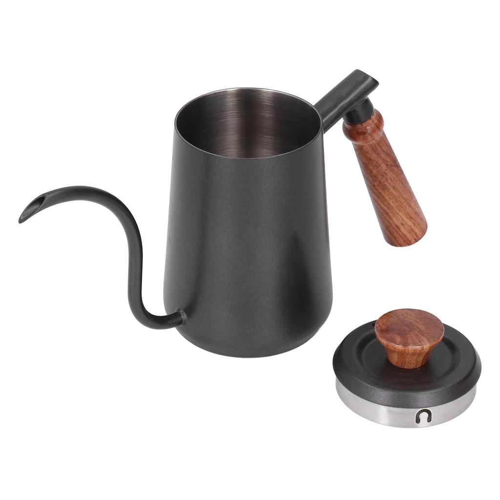 Кофейник для пуровера 304 нержавеющая сталь пищевой класс гусиная шея деревянная ручка эргономичный дизайн
