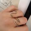 New  Rose Gold Twist Finger Rings For Women Micro Paved Black&White Natural Zircon Ring Ethnic Bride Wedding Jewelry