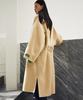 Greenbutter [Handmade] Belted Slit Wool Coat (Beige)