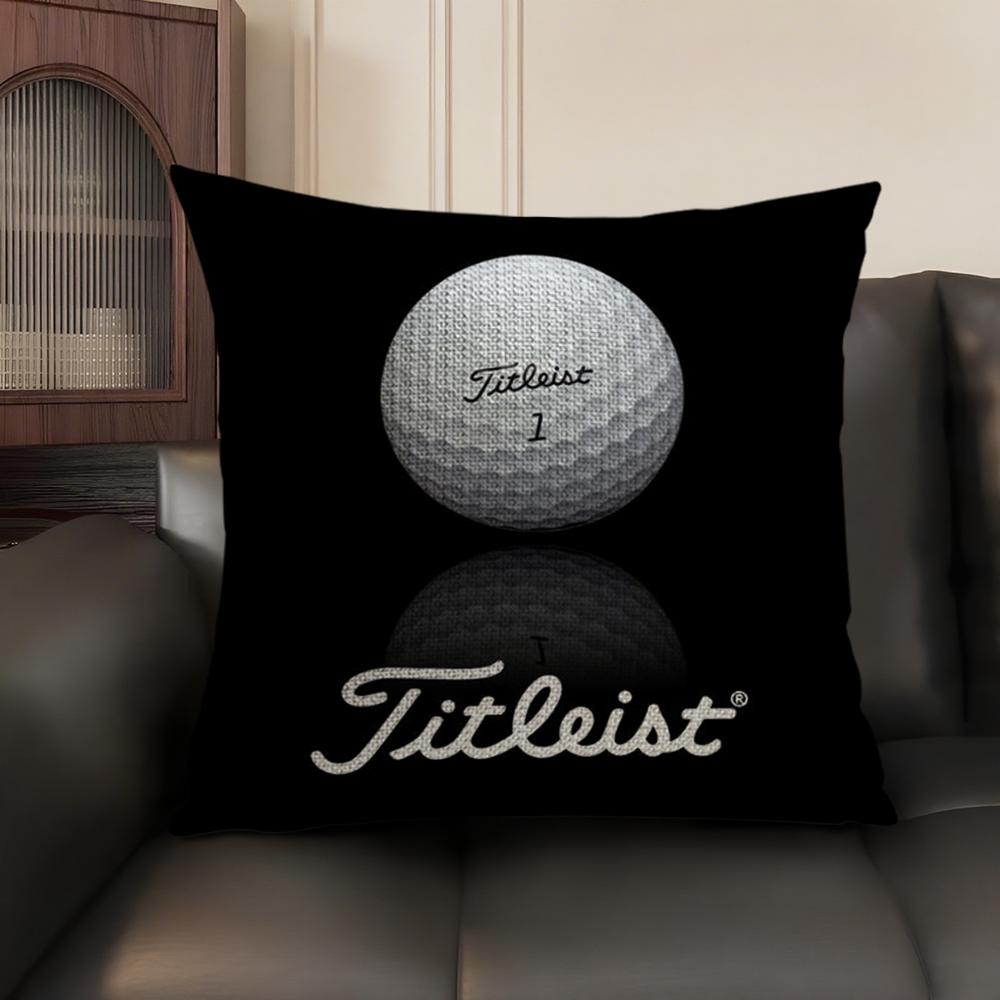 Спортивная наволочка для подушки с изображением гольфа T-Titleists из натурального льна, органической ткани, с двусторонней печатью, для дивана, домашнего декора, подарок