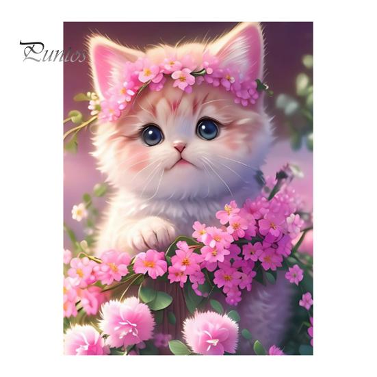 1 набор мультяшных кошек, картины из стразов с инструментами для дрели на холсте, 5D, набор для самостоятельного изготовления поделок из стразов, художественный рисунок, набор для украшения, для начинающих, взрослых и детей