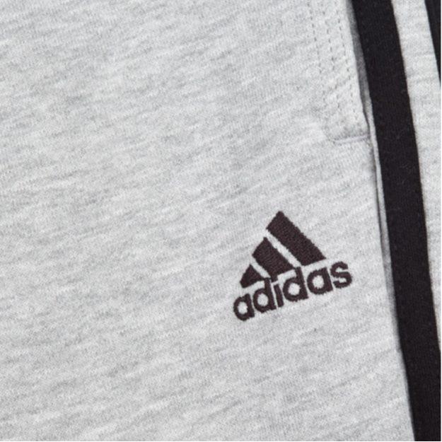 adidas Вышивка логотипа Однотонная трикотажная ткань На флисовой подкладке Повседневные брюки Мужские Светло-серый X20813