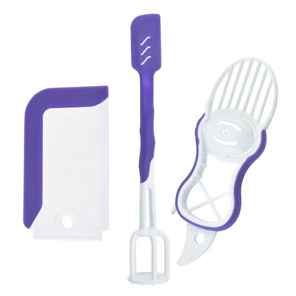 Food Grade Kitchen Baking Three Knives, Household Gadgets, Scraper, Stirring, Egg Beating Press, Puree, Slitting Spatula Combina