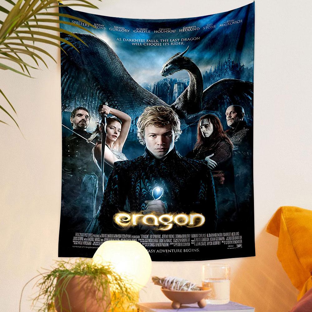Eragon Movie Tapestry Wall Hanging, Dragon Rider Fantasy Art, Epic Adventure Wall Decor for Bedroom Dorm
