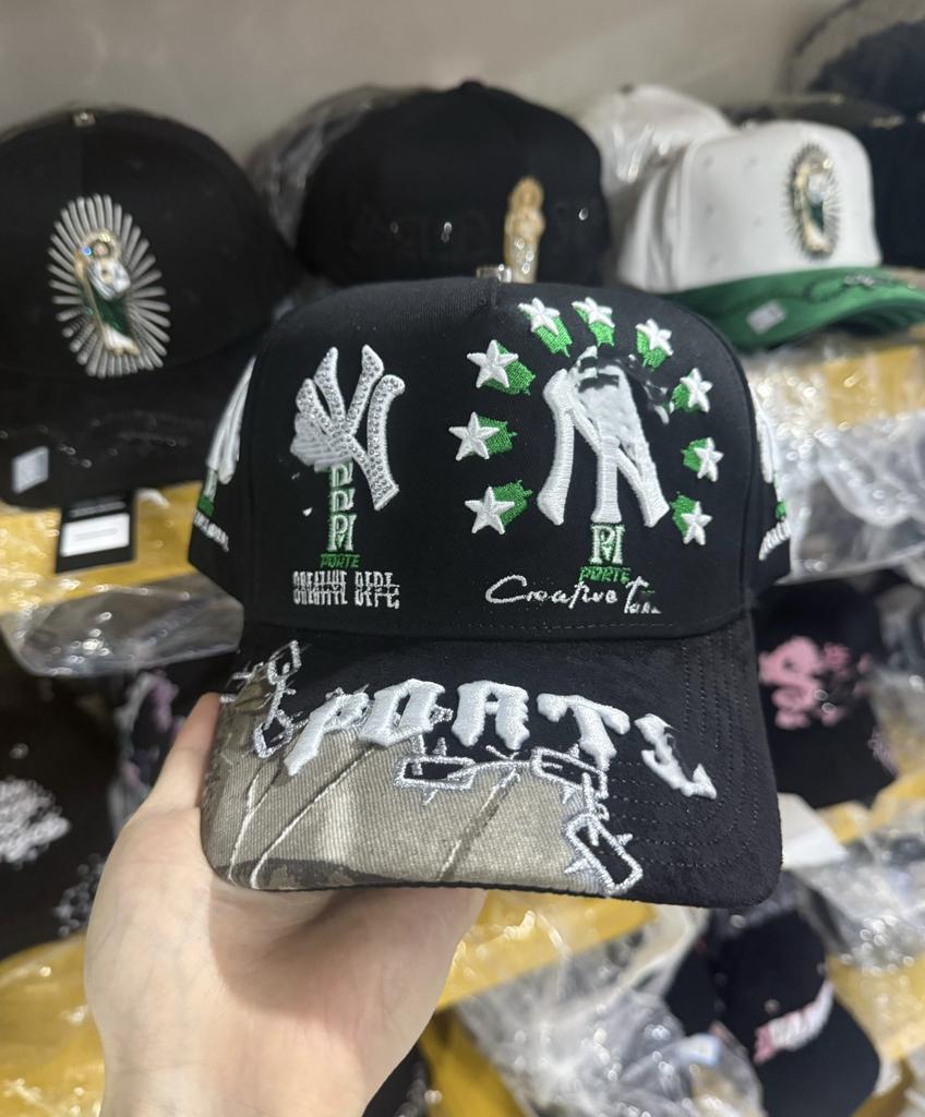 High Quality 5-Panel Curved Brim Baseball Cap with Rhinestone Embellishments Terry Fabric Dobby Style-Sporty Unisex Adult Hat