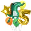 Воздушный шар для вечеринки с динозаврами Фольгированные шары-цифры для вечеринки с динозаврами для детей Украшения для вечеринки с изображением диких животных в джунглях Globos