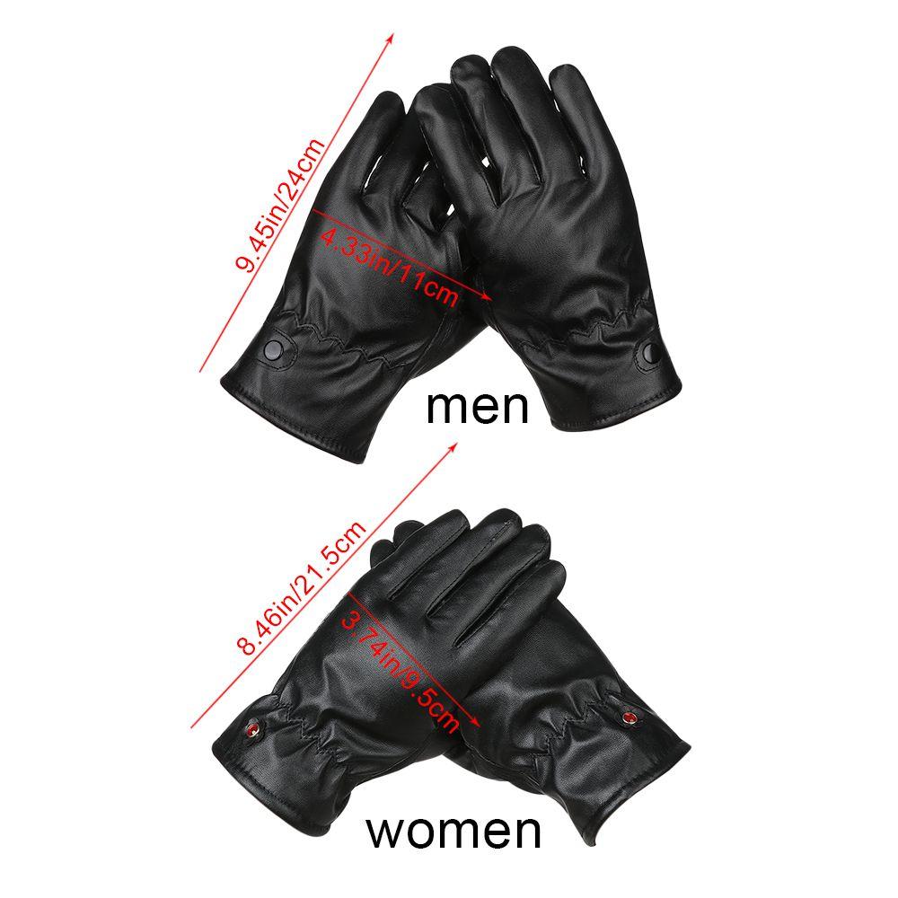 Autumn Winter Thick Touch Screen Gloves Sport Cycling Gloves PU Leather Mitts Full Finger Mittens