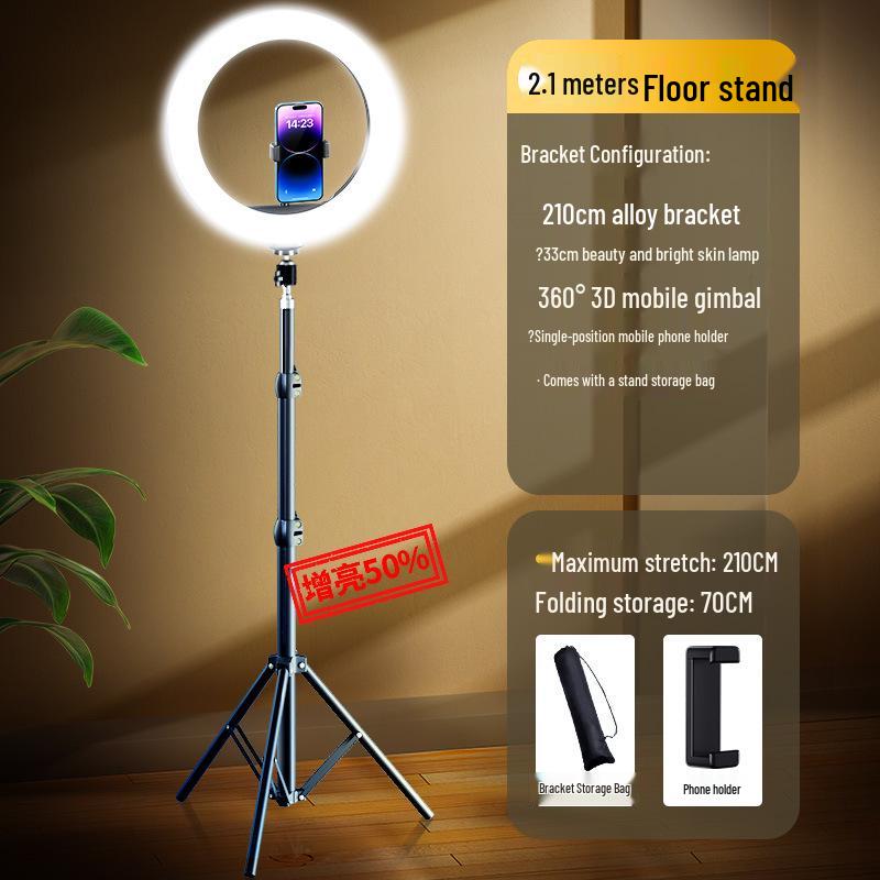 2025 Mobile Phone Streaming Stand with Fill Light for Live, Selfie, and Desktop Beauty Shots