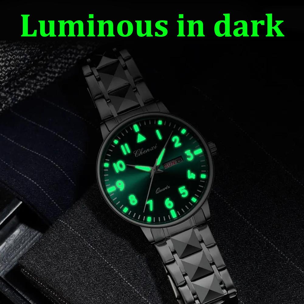 Новые кварцевые часы для мужчин из нержавеющей стали, водонепроницаемые, светящиеся, с календарем, деловые мужские часы Regalos Para Hombres