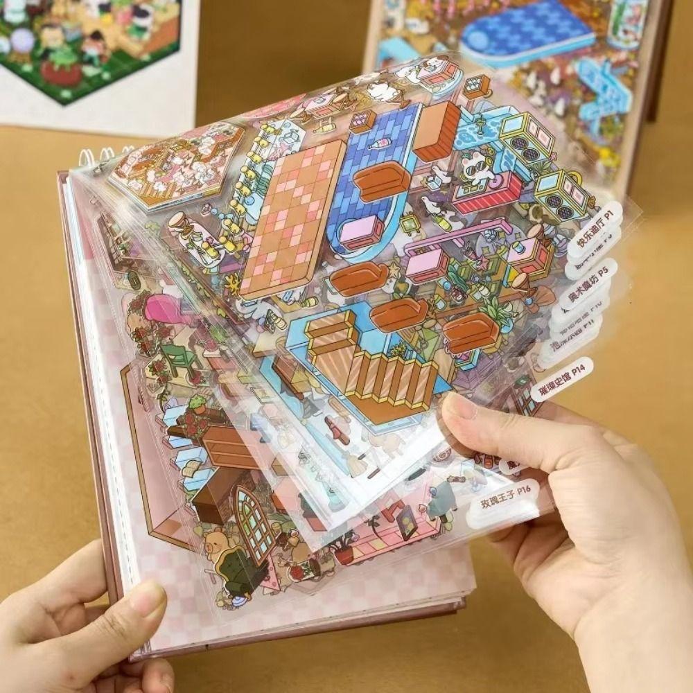 Landscape Stickers Miniature Scene Sticker Dream Town 4.0 Series Cottages Quiet Book Children Gift