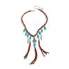 Ingemark Ethnic Stone Tassel Link Pendant Choker Necklace Women New Trend Vintage Adjustable Clavicle Chain Party Jewelry Gift