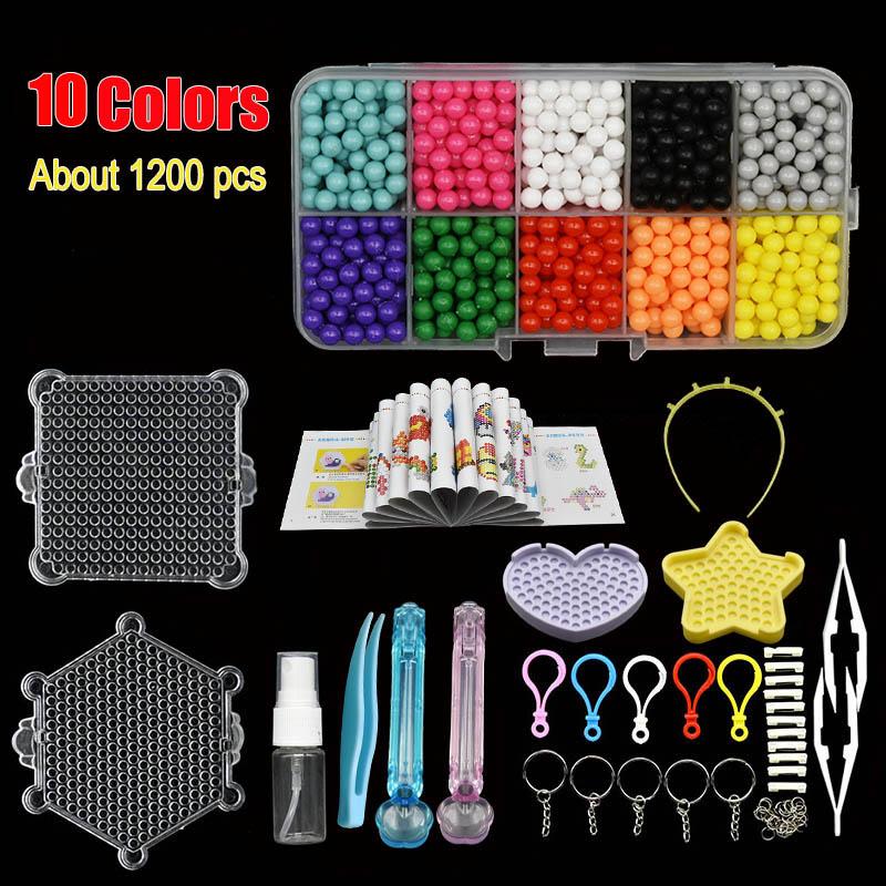 Fuse Beads Kit 3800 Pcs Beads in 24 Colors Unlimited Creativity Starter Kit Magic Mist Beads Children's Puzzle DIY Toys Gifts