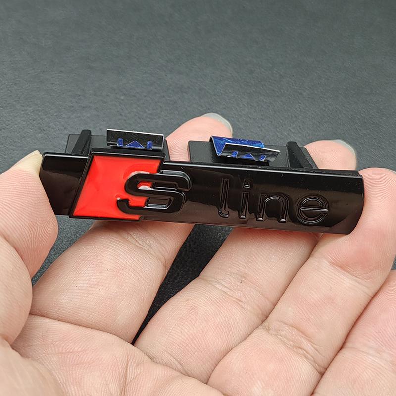 3D Metal SLine Logo S LINE Badge Car Front Grille Emblem For f2 Q3 Q5 Q7 A1 A2 A3 A4 A5 S3 S5 SQ5 SQ7 TT S Line Accessories