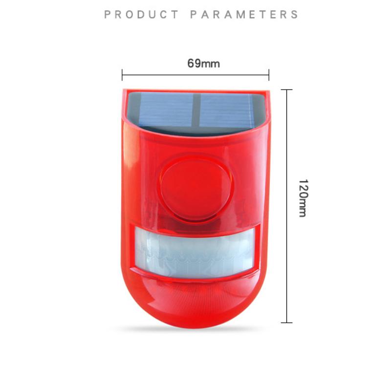 Wireless Solar Motion Alarm Light 120dB Siren IP65 Waterproof for Outdoor Patio Vegetable Garden Animal Repellent