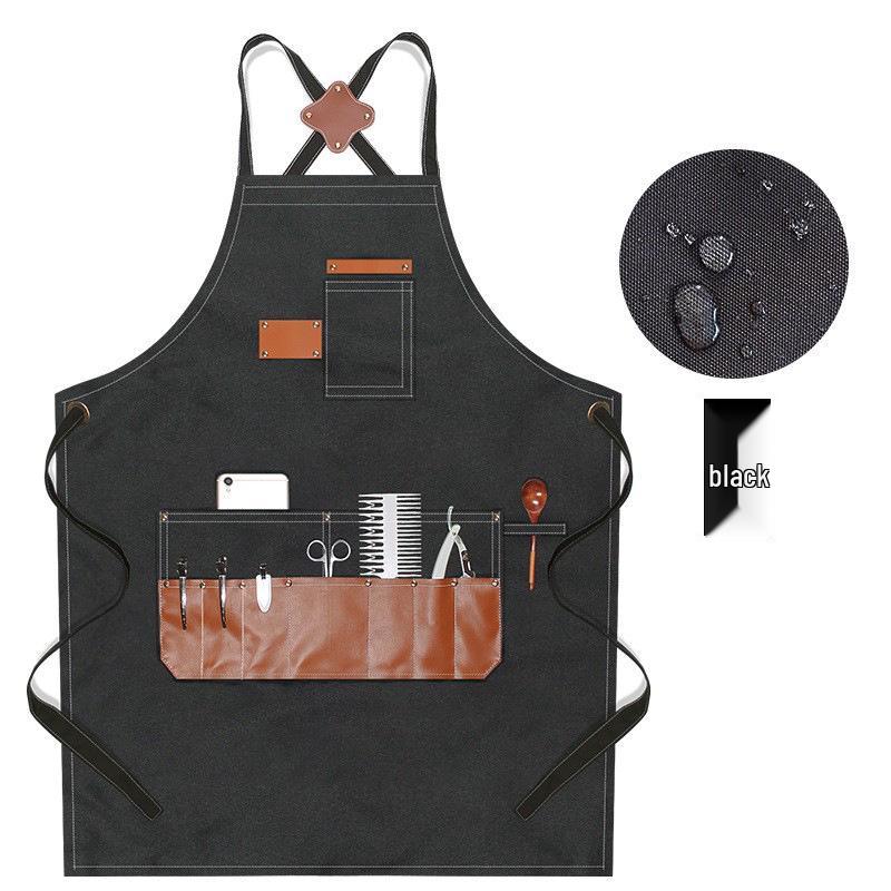 Custom Logo Barber Apron for Women and Men: Ideal for Art Students, Bubble Tea Shops, Baking, Catering, and Woodworking.