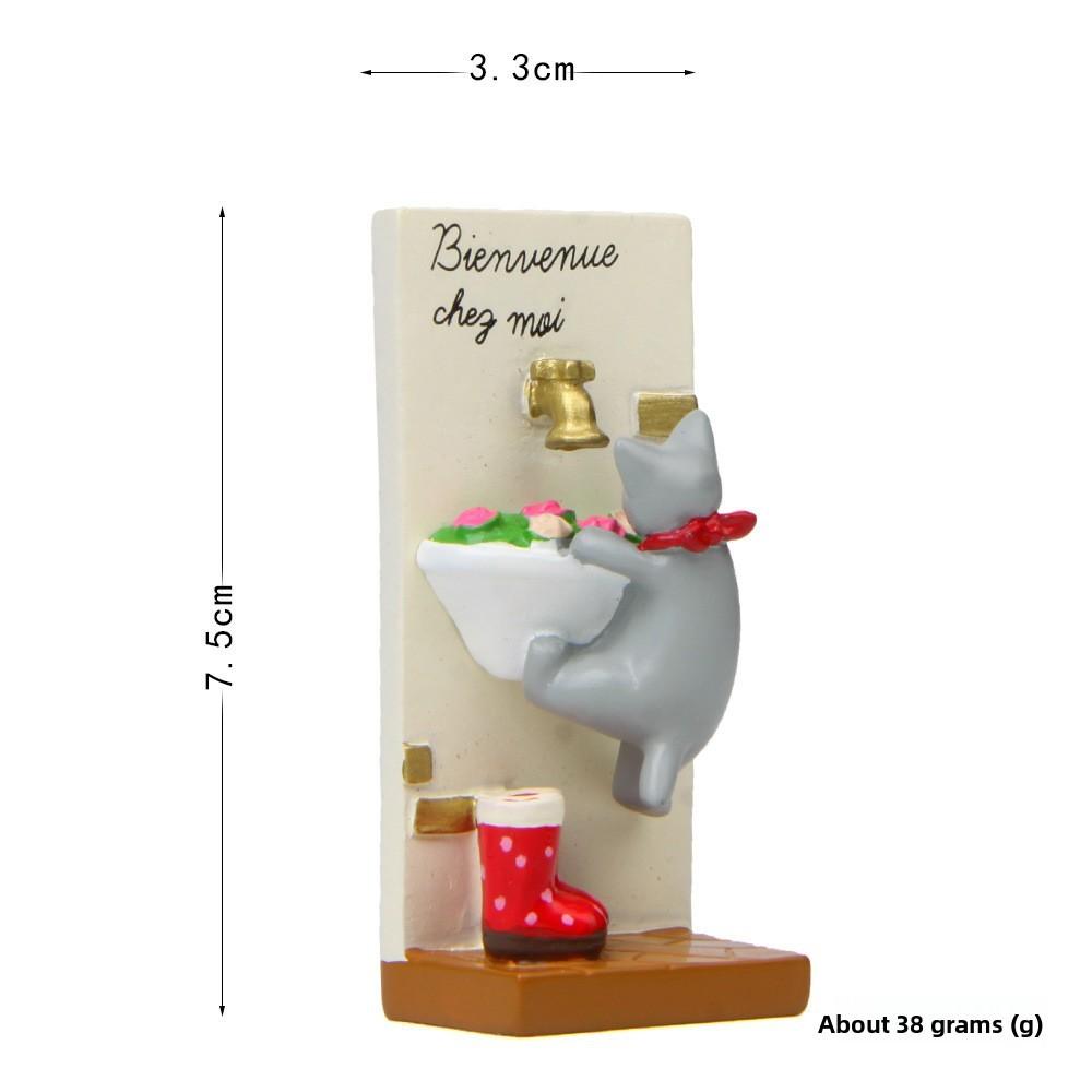 Resin Cat Flower Bed Water Tap Figurine For Garden Scene Decoration And Gift Ideas