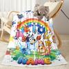 Rainbow Sports Party Personalized Name Blanket Cozy Personalized Blanket Warmthful Decor Throw For Picnics Nap Office Sofa All-Season Use