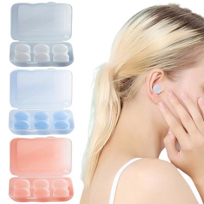 6 шт. силиконовые беруши шумоподавление моющиеся водонепроницаемые мягкие многоразовые средства защиты органов слуха концерты работа учеба сон бесшумные беруши