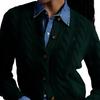 Polo Ralph Lauren Осень/Зима 24 Вязаный свитер с узором из вышитого логотипа, смесь шерсти и кашемира, косами, резинкой, круглым вырезом, на пуговицах, с длинным рукавом WMPOSWENDW20302-300