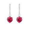 Jewelry Earrings Jewelry Earrings Heart-Shaped Red Corundum Long Earrings Women'S High-End Sense Versatile Fashion