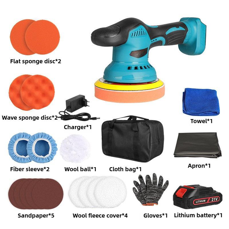 21V Портативная электрическая полировальная машина Бытовой инструмент для вощения и шлифования Ручная интегрированная автомобильная полировальная машина
