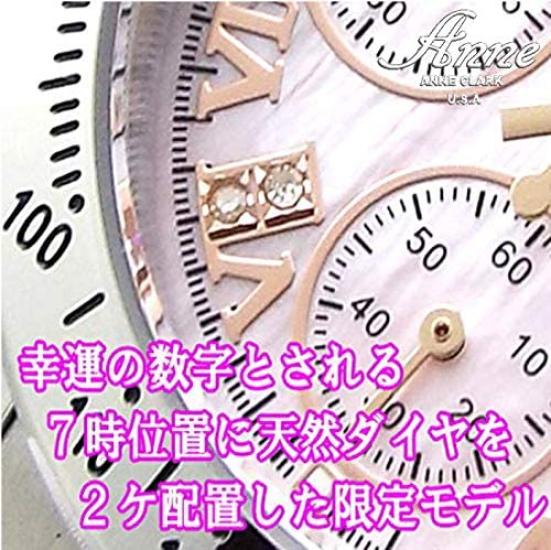 Часы Anne Clark с тахиметрическим хронографом, японским механизмом, циферблатом натурального розового цвета, полностью из нержавеющей стали, приятной на ощупь.